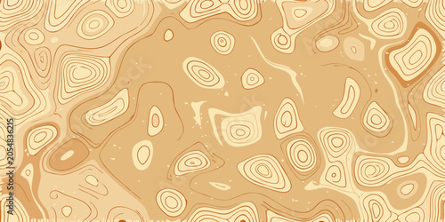 Foto Topographic Contour Pattern Beige And Brown Vector Illustration