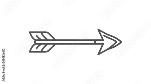 Stylized decorative arrow line art illustration.