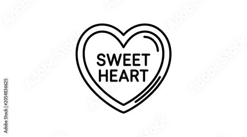 Sweet Heart text inside heart shape icon