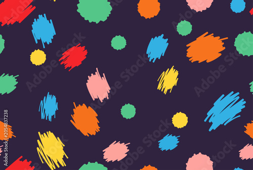 Dynamic geometric composition with lively colors and engaging visual structure