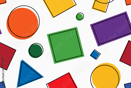 Bright geometric artwork creating a cheerful and energetic visual atmosphere