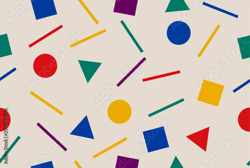 Vibrant circle and square background with modern artistic style elements