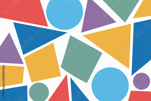 Bright abstract pattern with colorful shapes creating cheerful visual appeal