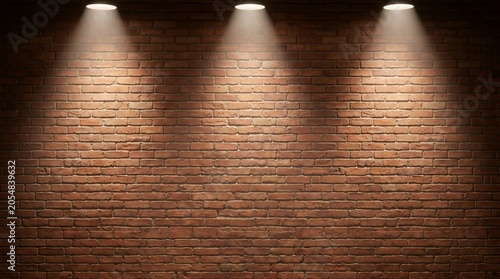 Ultra-photorealistic cinematic backdrop featuring a large weathered red-brick wall filling the entire frame