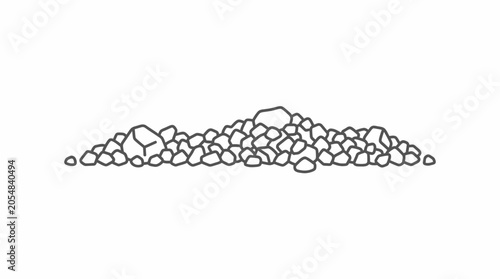 Photos Minimalist line art of a pile of rocks.