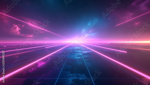 Futuristic Neon Landscape