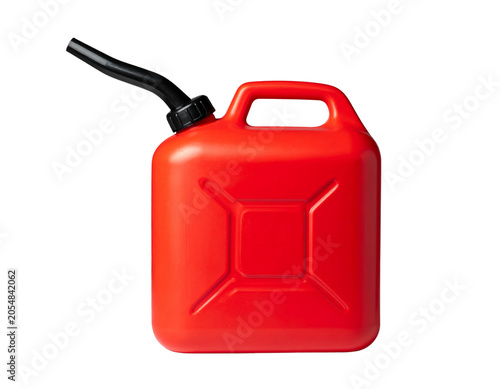 red gas pump on a white background