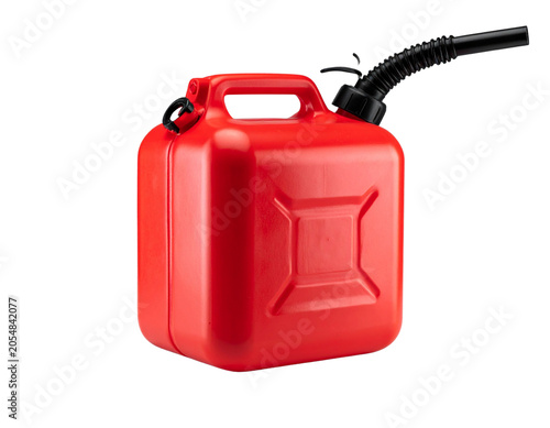 red gas pump on a white background