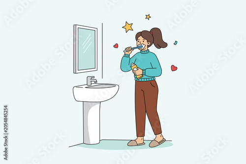 Morning Routine Brushing Teeth