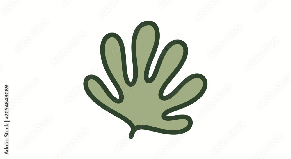 Fototapeta premium Simple green organic leaf shape
