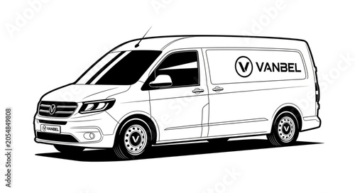 van isolated on white