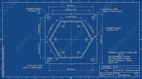 Precise technical CAD vector software drawing blueprint layout rendering structural geometry grid lines of