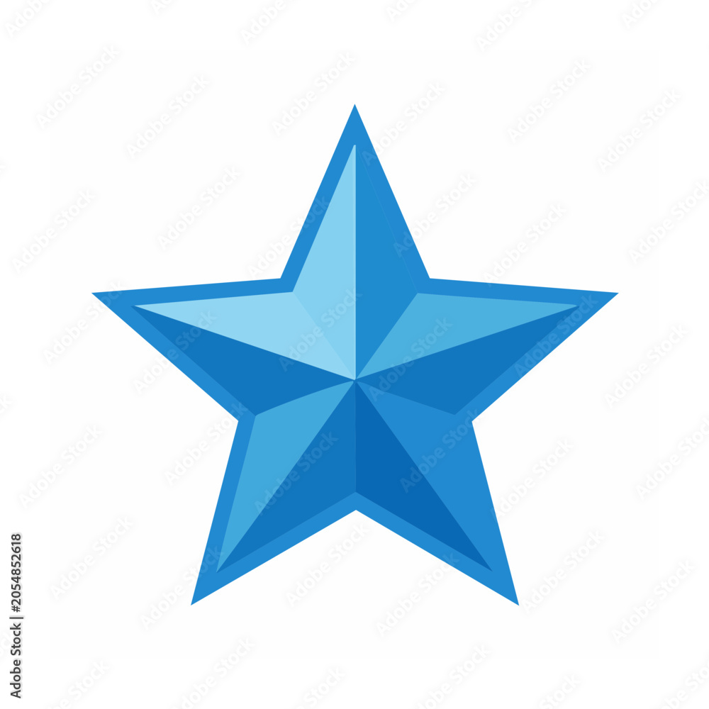 Fototapeta premium Blue star vector icon