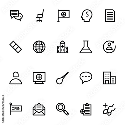 Outline icons for Medical and Health