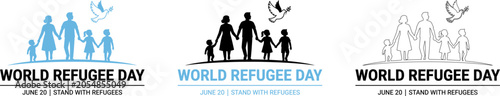 Foto World refugee day awareness banners and logos