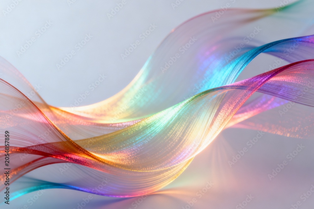Fototapeta premium Colorful flowing abstract ribbons and light effects