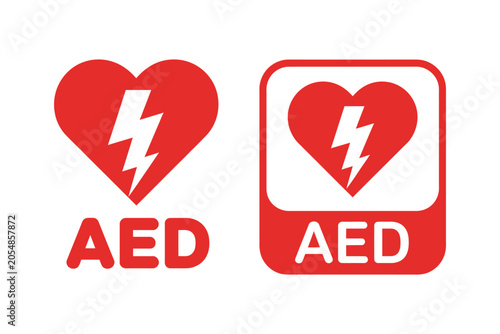 AED Icon Banner Vector for Automated External Defibrillator Emergency Medical Signage