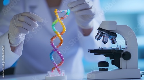 scientist using microscope