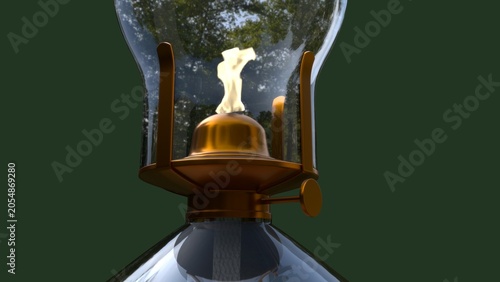 Schilderij op canvas A lantern is a source of lighting, often portable