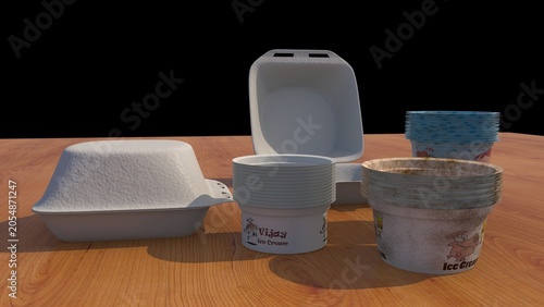 Foto Biodegradable plastics are materials derived from renewable resources (like cornstarch or sugarcane) designed to decompose naturally into water and carbon dioxide via microorganisms