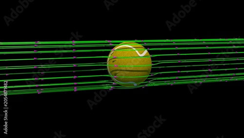 Картината върху платно Ball air friction, known as aerodynamic drag, is a force that opposes the motion of a ball traveling through the air