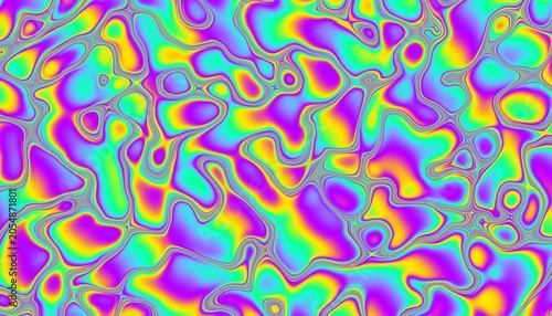 Cuadro en lienzo Psychedelic rainbow ridged topological map pattern background texture