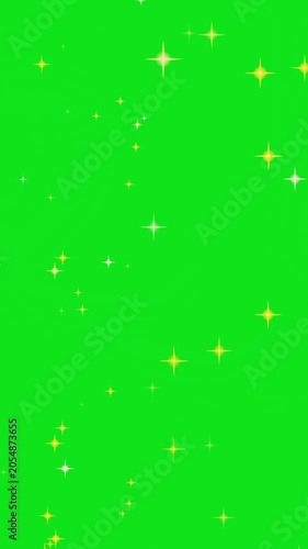 Twinkling Sparkling Stars Animation on Green Screen Background