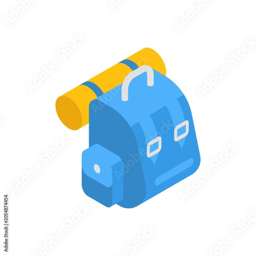 Hiking backpack isometric icon