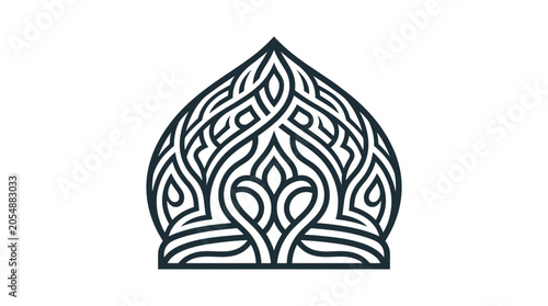 Quadro em tela An intricate ornamental dome shaped icon with flowing linear patterns