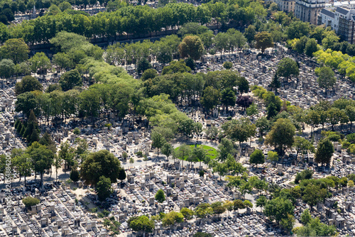 Fotografie Montparnasse Cemetery, seen from above in Paris
