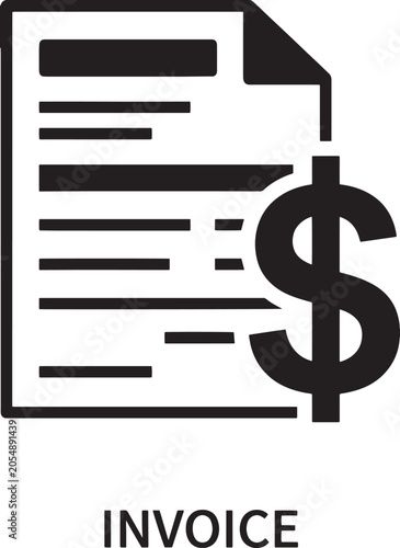 Invoice document icon with dollar sign