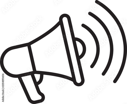 Megaphone with sound waves icon