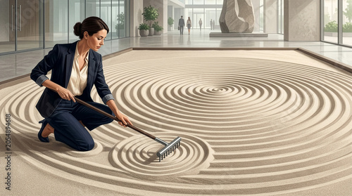 Executive Mindfulness Sand Garden for Corporate Calm and Focus