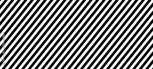Diagonal Black and White Striped Pattern: Abstract Seamless Background Texture with Geometric Slanted Parallel Lines