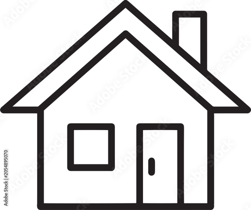 Simple house icon with door and window