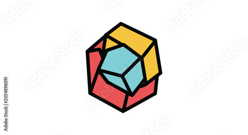 Schilderij op canvas Multi colored geometric prism with abstract facets