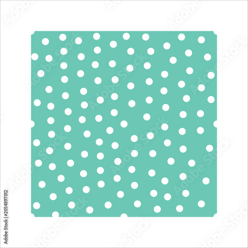 Teal background with scattered white polka dots seamless pattern for design projects