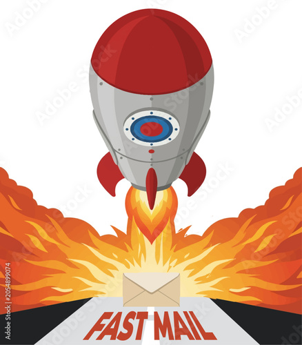 Rocket Launching with Envelope Vector Concept for Fast Mail and Express Delivery