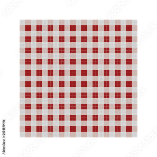Red and white checkered pattern for fabric design with a repeating grid structure suitable for textiles