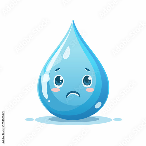 Sad Water Drop Character