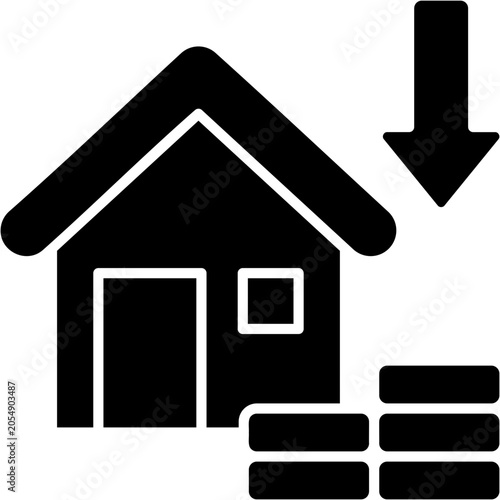 Foto Glyph Solid Asset Decline Icon