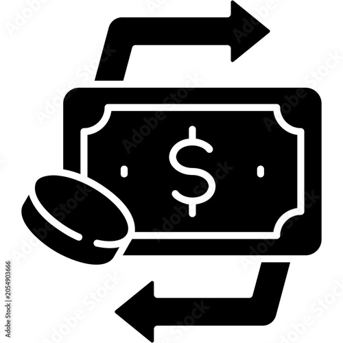 Φωτογραφία Glyph Solid Cash Flow Icon