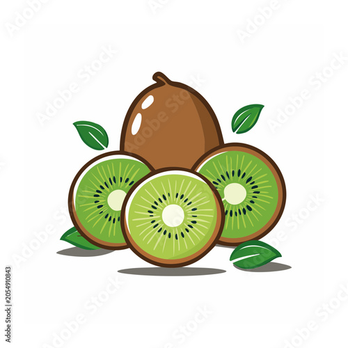 Cartoon kiwi fruit illustration