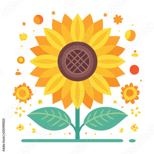 Flat Design Sunflower Illustration