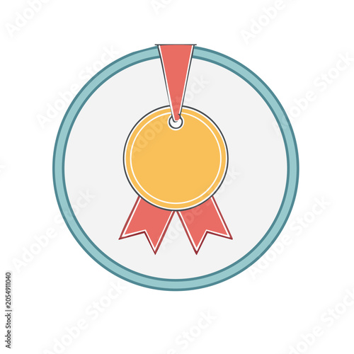 Gold Medal Flat Design Vector