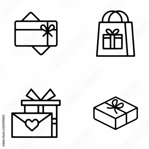 set of gift icons