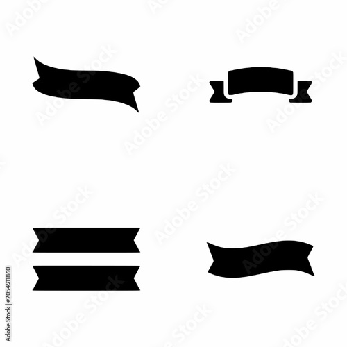 Folded ribbon icon set