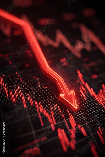 Falling stock market graph