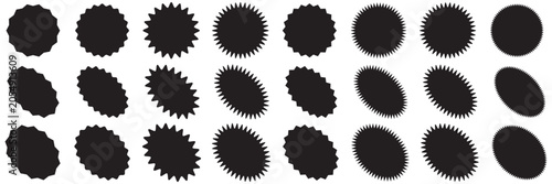 Bild auf Leinwand Various badge shapes for starburst print and digital promotional materials vector