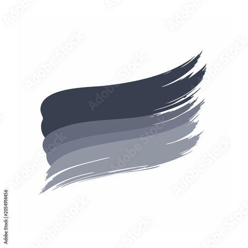 Abstract brush stroke element with gray tones on white background